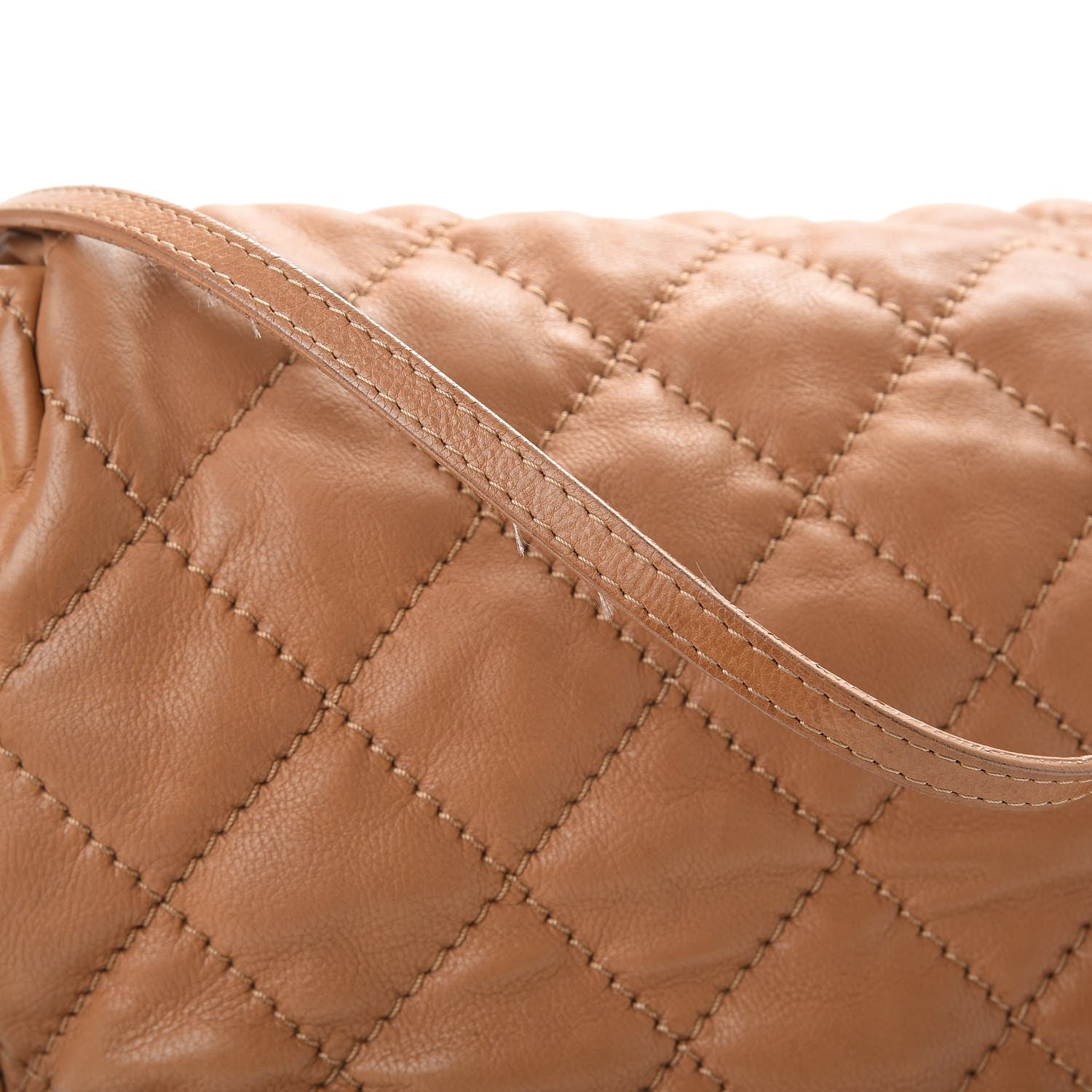 Chanel Calfskin Quilted Jumbo Retro Chain Accordion Flap Dark Beige 12 of 18