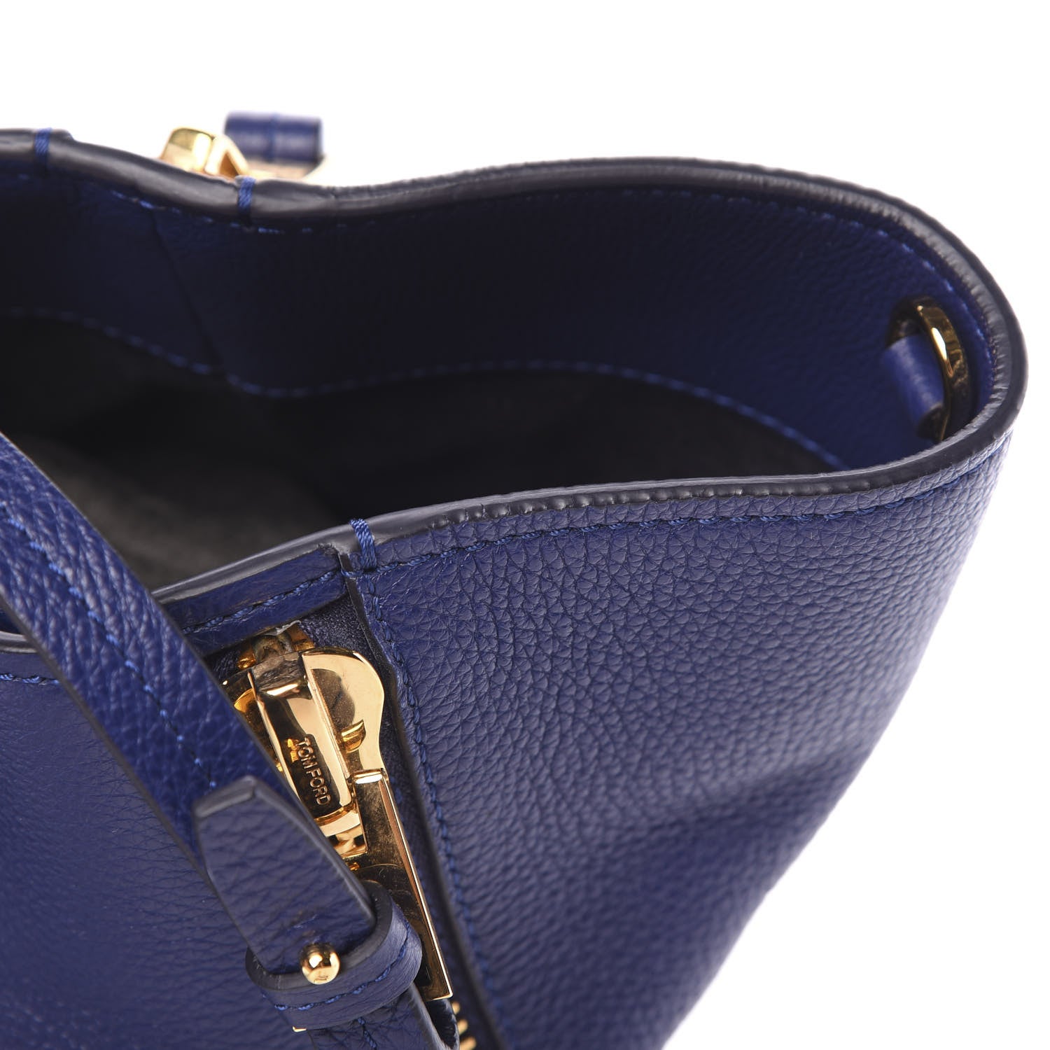 Tom Ford Grained Calfskin Sedgwick Medium Zipper Tote Cobalt 11 of 12