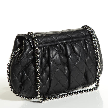Chanel Washed Lambskin Quilted Medium Chain Around Messenger Black 3 of 8