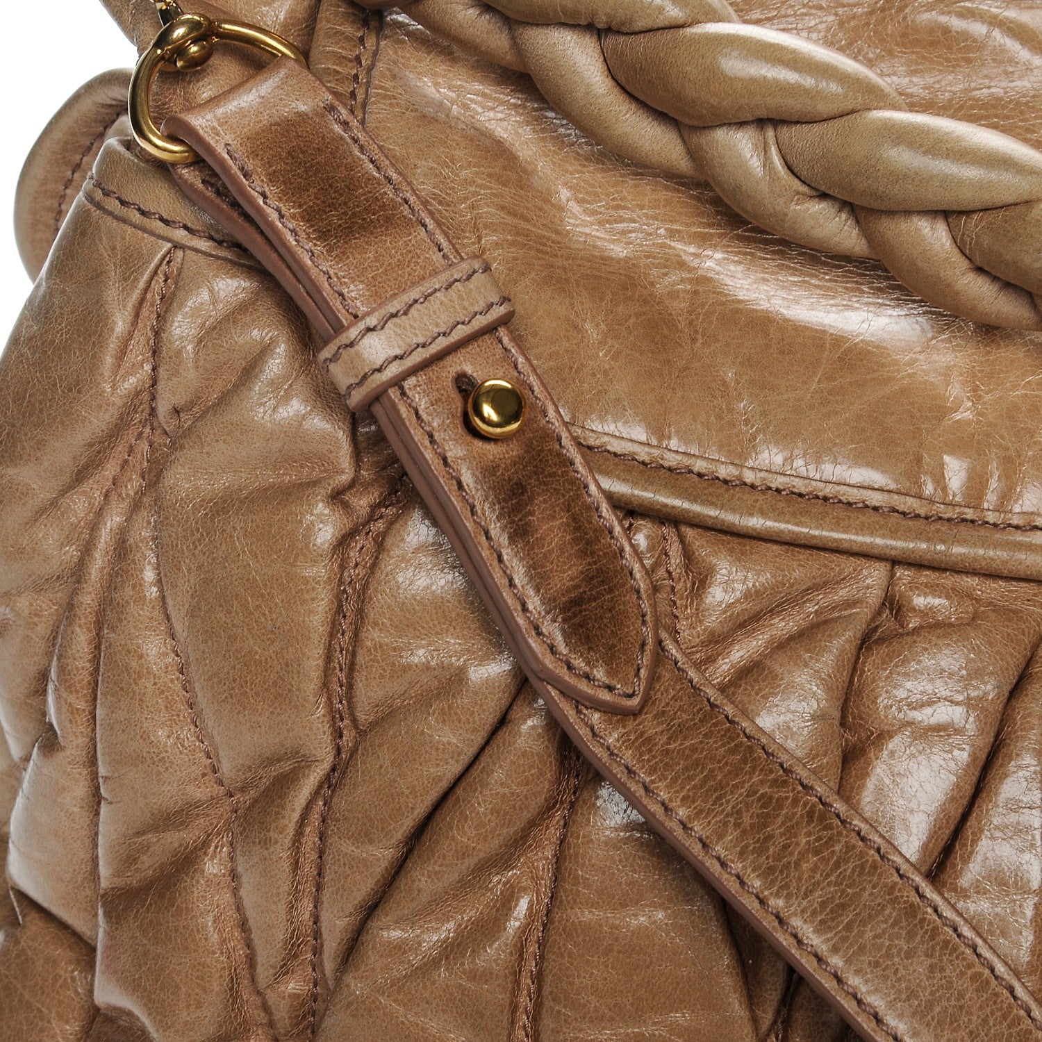 Miu Miu Nappa Matelasse Coffer Hobo Deserto 10 of 10