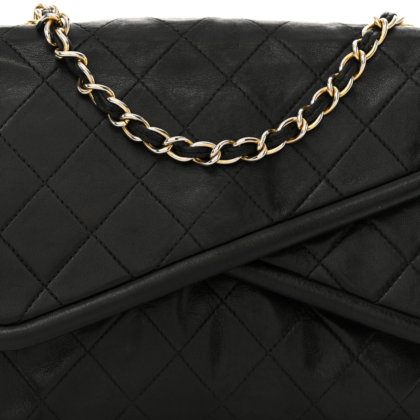 Quilted CC Tassel Flap Bag Black