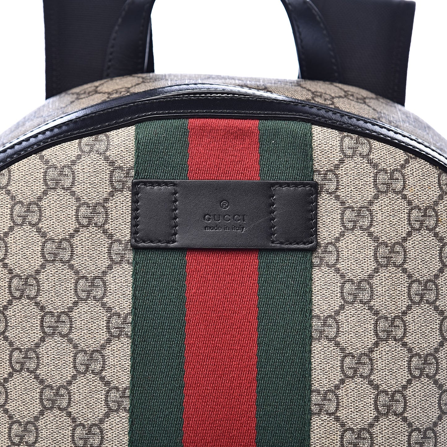 GG Supreme Monogram Web Dome Backpack Black