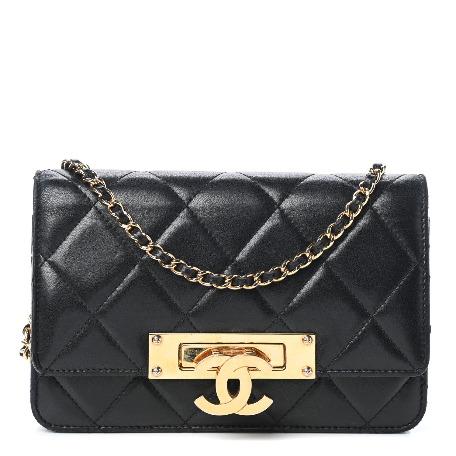 Chanel Lambskin Quilted Golden Class Wallet on Chain WOC Black 1 of 9