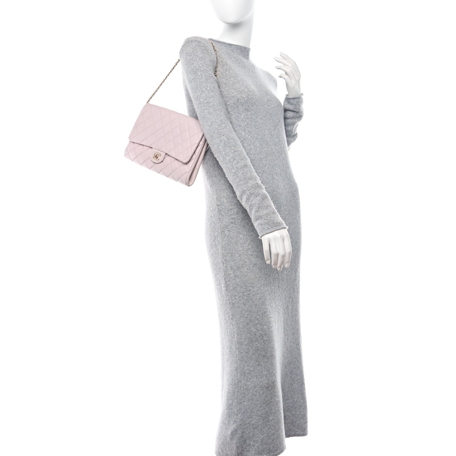 Chanel Lambskin Quilted Clutch with Chain Flap Light Pink 2 of 11