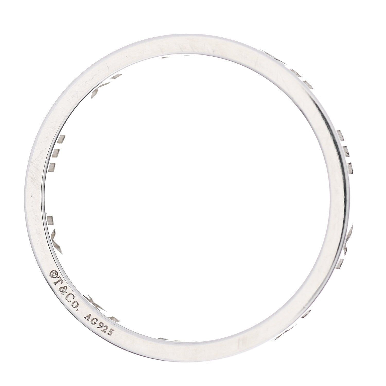 Tiffany Sterling Silver Narrow Atlas Pierced Ring 58 8.25 4 of 4