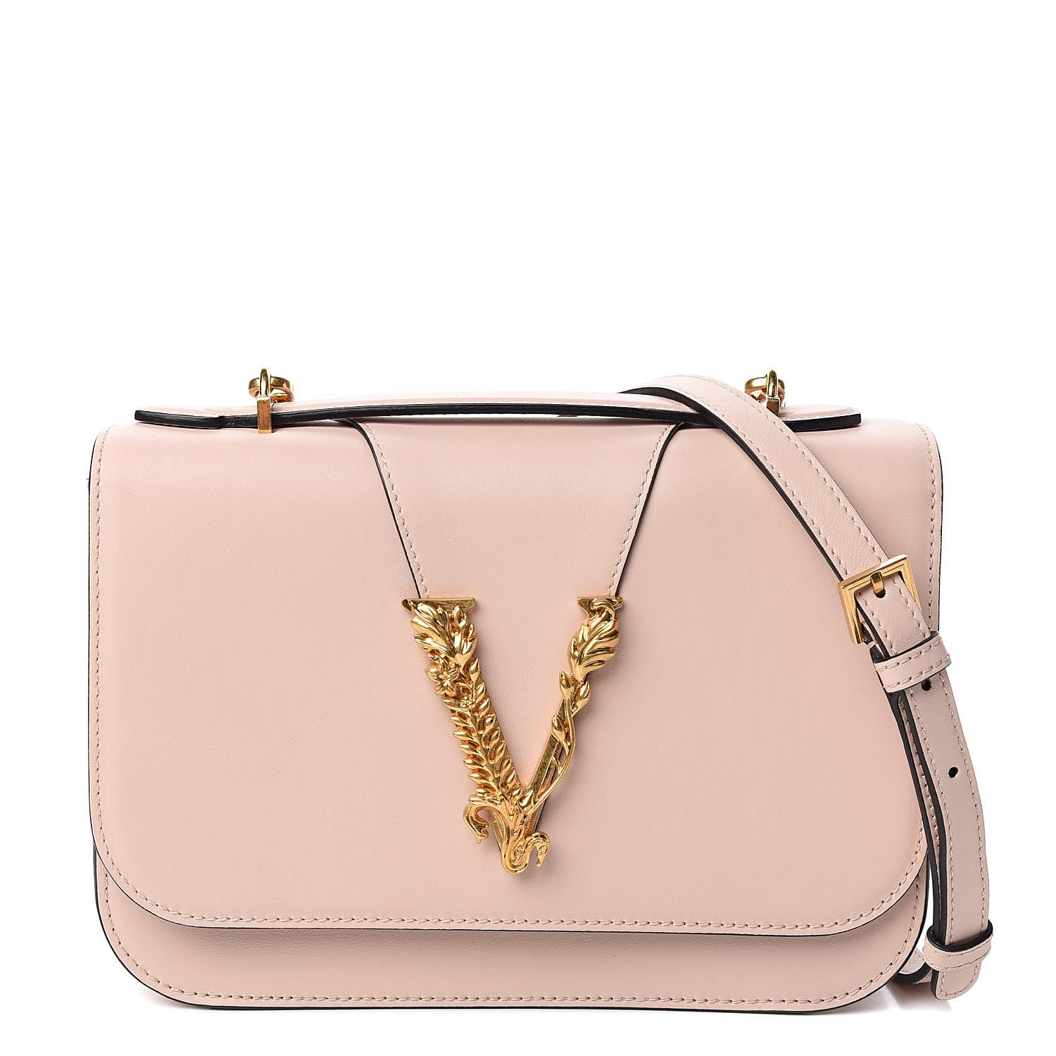 Versace Vitello Barocco Virtus Top Handle Shoulder Bag Pink 1 of 9