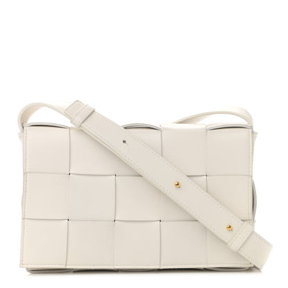 Bottega Veneta Lambskin Maxi Intrecciato Cassette Crossbody Bag White 1 of 10