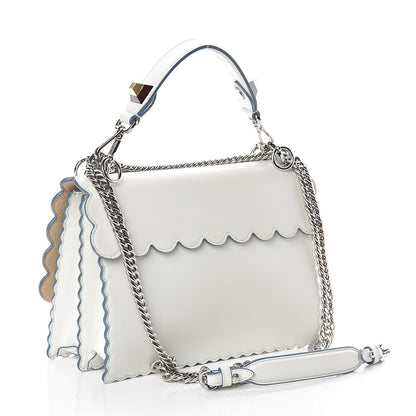 Fendi Vitello Liberty Scalloped Studded Kan I Shoulder Bag Bianco 2 of 9