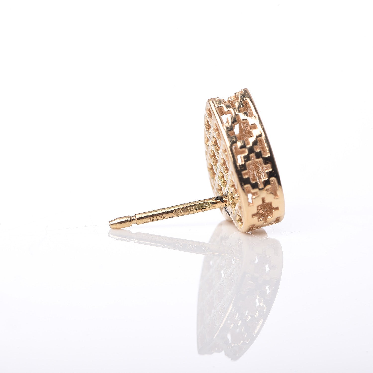 Gucci 18K Yellow Gold Diamantissima Heart Stud Earrings 4 of 5