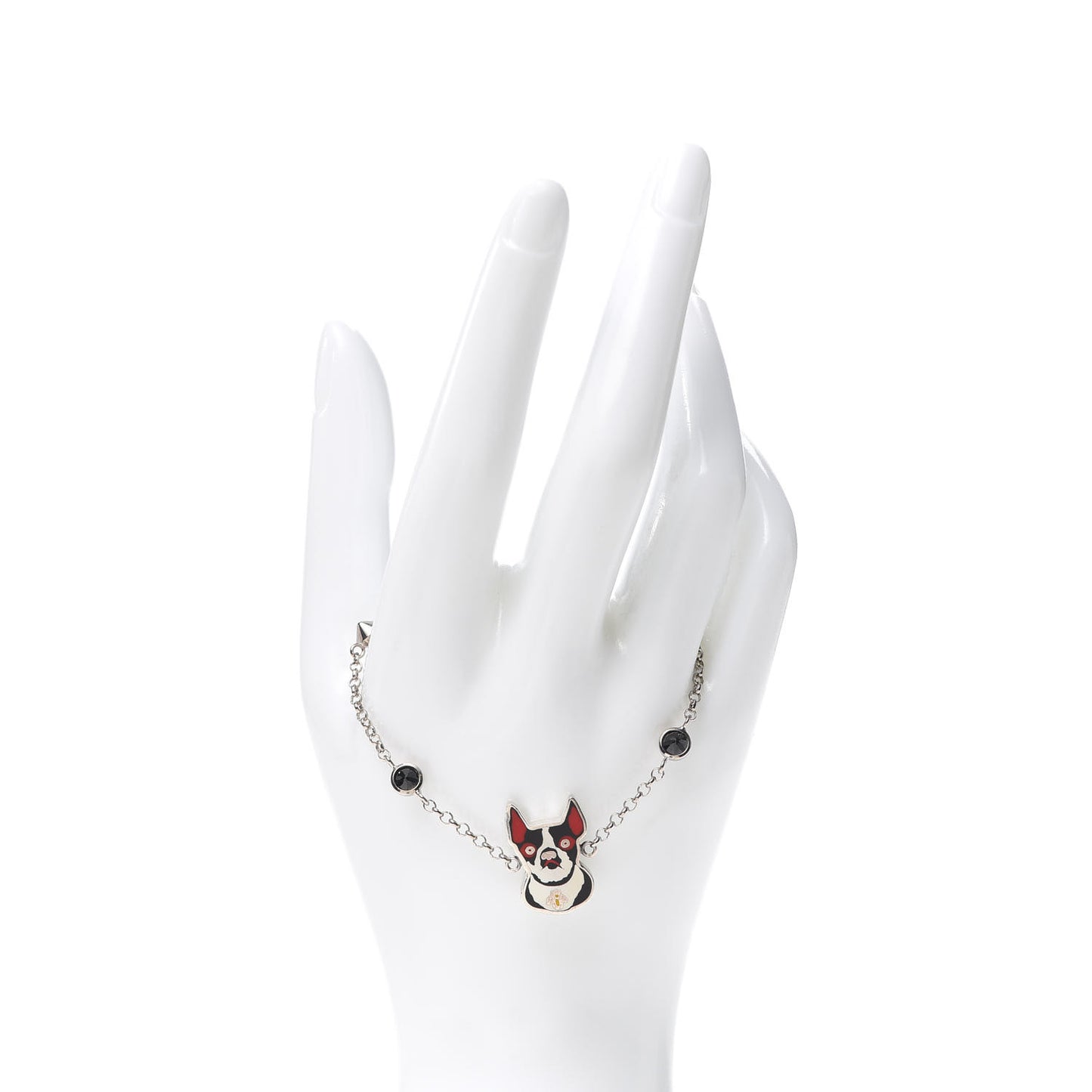 Sterling Silver Black Spinel Enamel Orso Bracelet