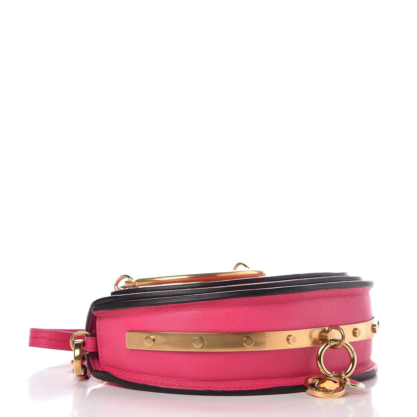 Calfskin Small Nile Bracelet Minaudiere Bag Fuchsia Rose