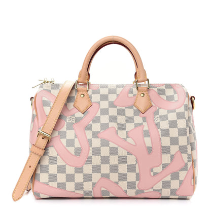 Louis Vuitton Damier Azur Tahitienne Speedy Bandouliere 30 Rose Ballerine 1 of 8