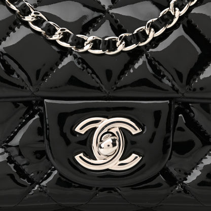 Chanel Patent Calfskin Quilted Extra Mini Rectangular Flap Black 8 of 10