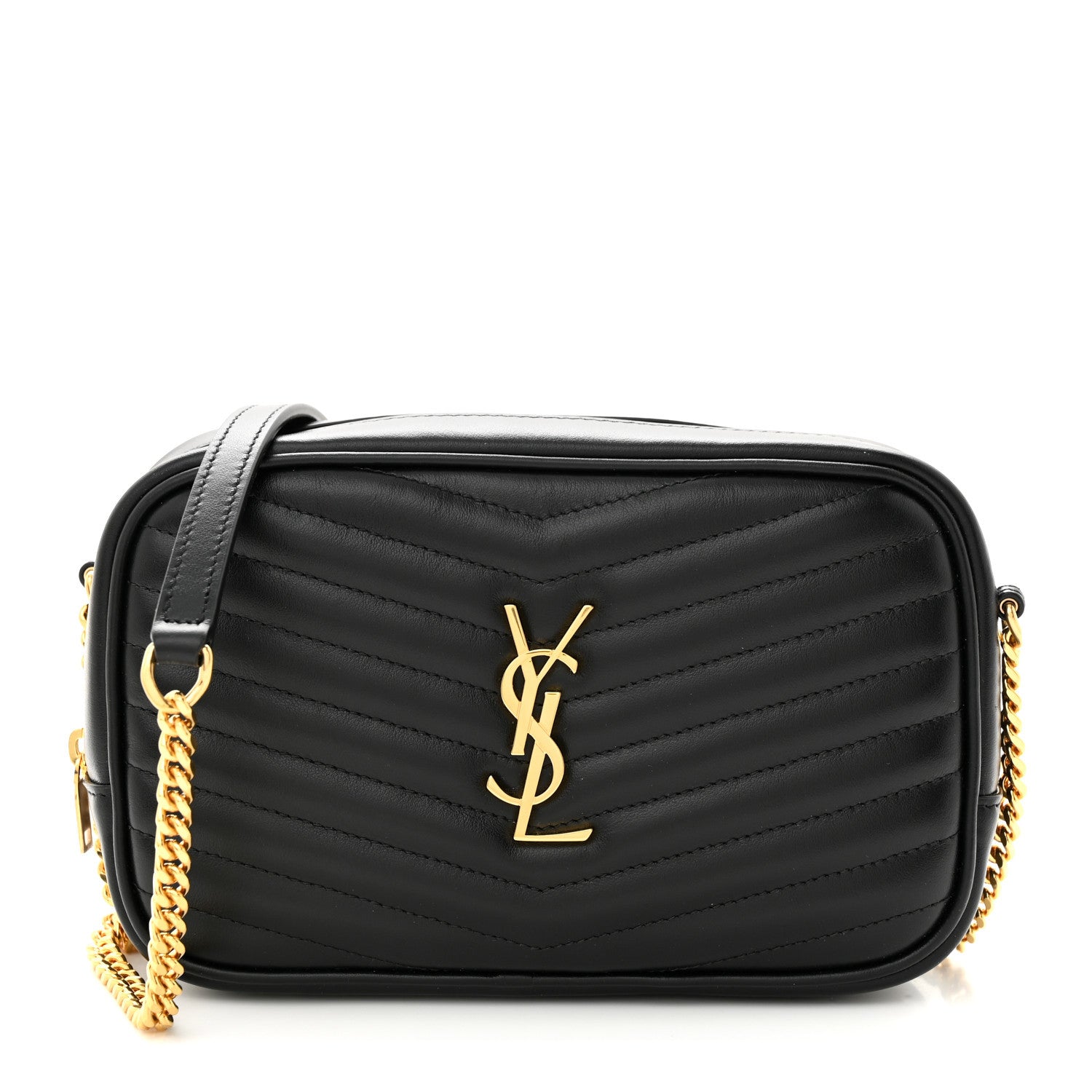 Saint Laurent Calfskin Matelasse Monogram Mini Lou Camera Bag Black 1 of 11
