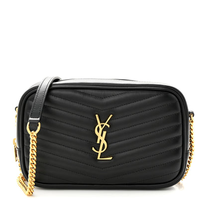 Saint Laurent Calfskin Matelasse Monogram Mini Lou Camera Bag Black 1 of 11