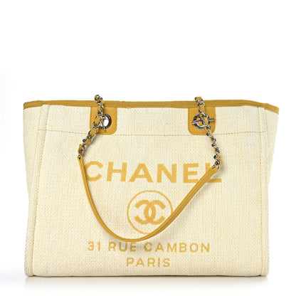 Chanel Woven Straw Raffia Small Deauville Tote Yellow 1 of 11