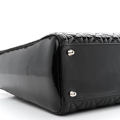 Christian Dior Patent Cannage Large Lady Dior Black 9 of 14