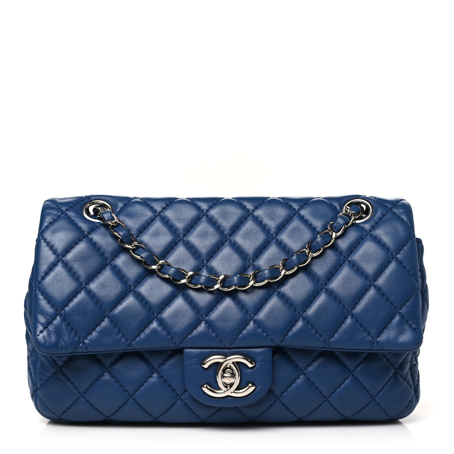 Chanel Lambskin Quilted Medium Double Flap Blue 1 of 11