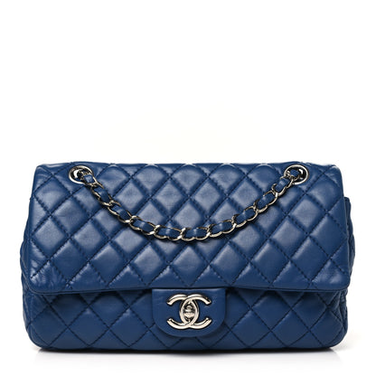 Chanel Lambskin Quilted Medium Double Flap Blue 1 of 11