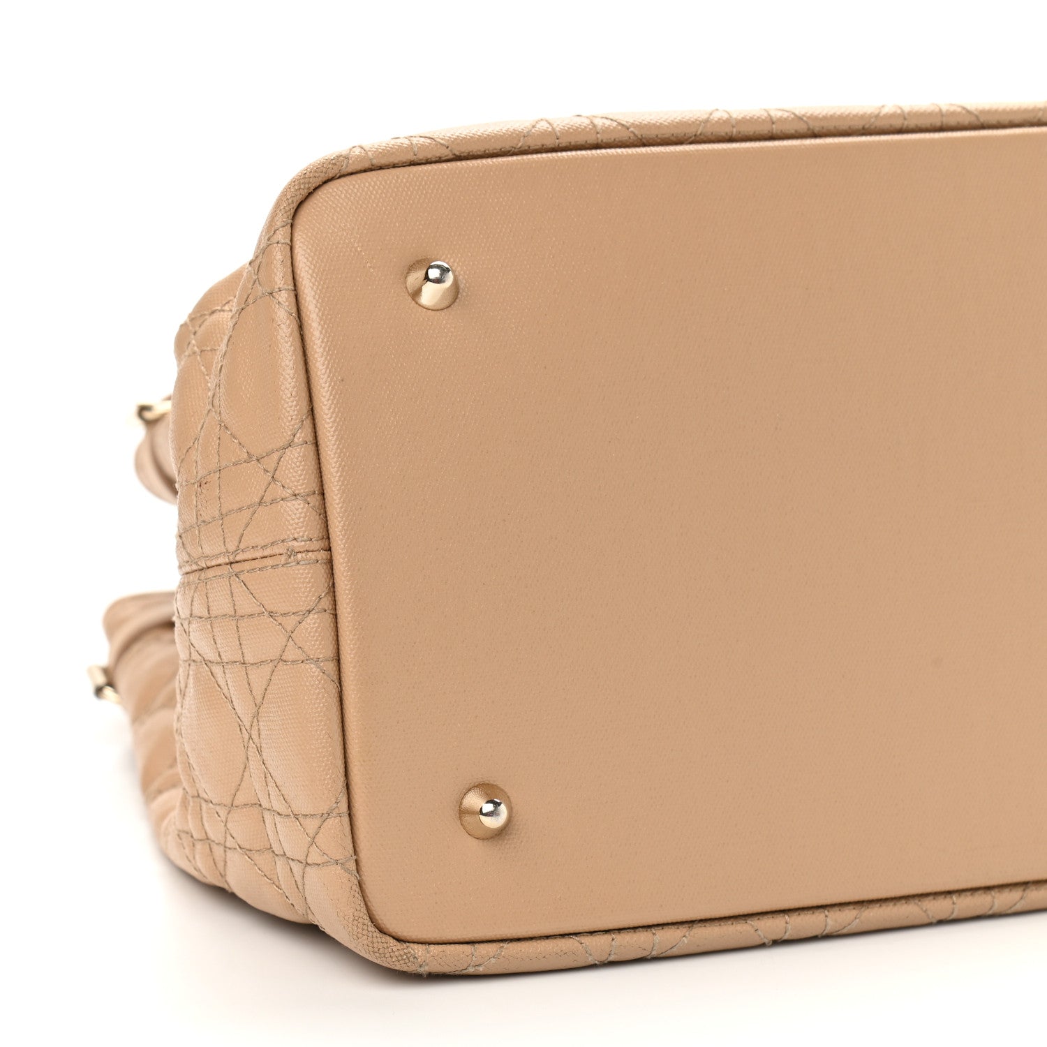 Christian Dior Coated Canvas Cannage Medium Panarea Tote Beige 8 of 12