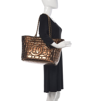 Chanel Vinyl Quilted Large Frozen Tote Bronze 2 of 10