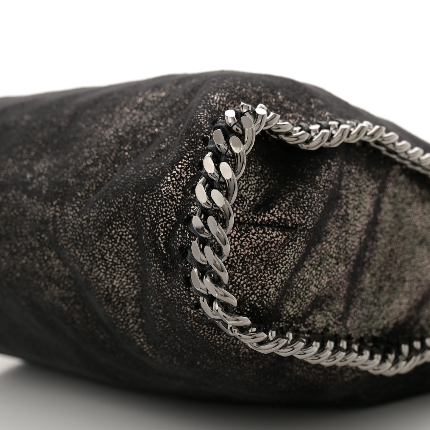Chamois Shiny Dotted Small Falabella Tote Ruthenium