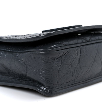 Saint Laurent Crinkled Calfskin Matelasse Monogram Niki Chain Wallet Dark Smog 8 of 9