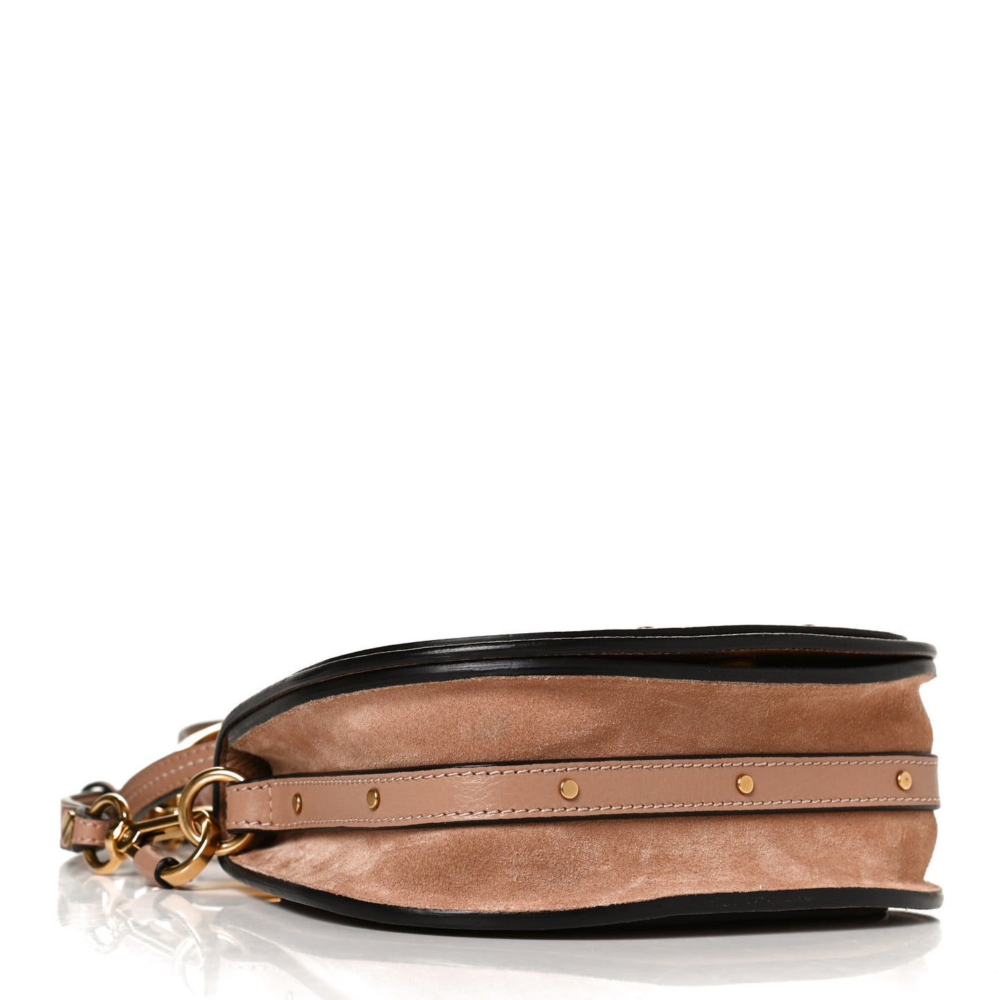 Calfskin Suede Small Nile Bracelet Bag Biscotti Beige
