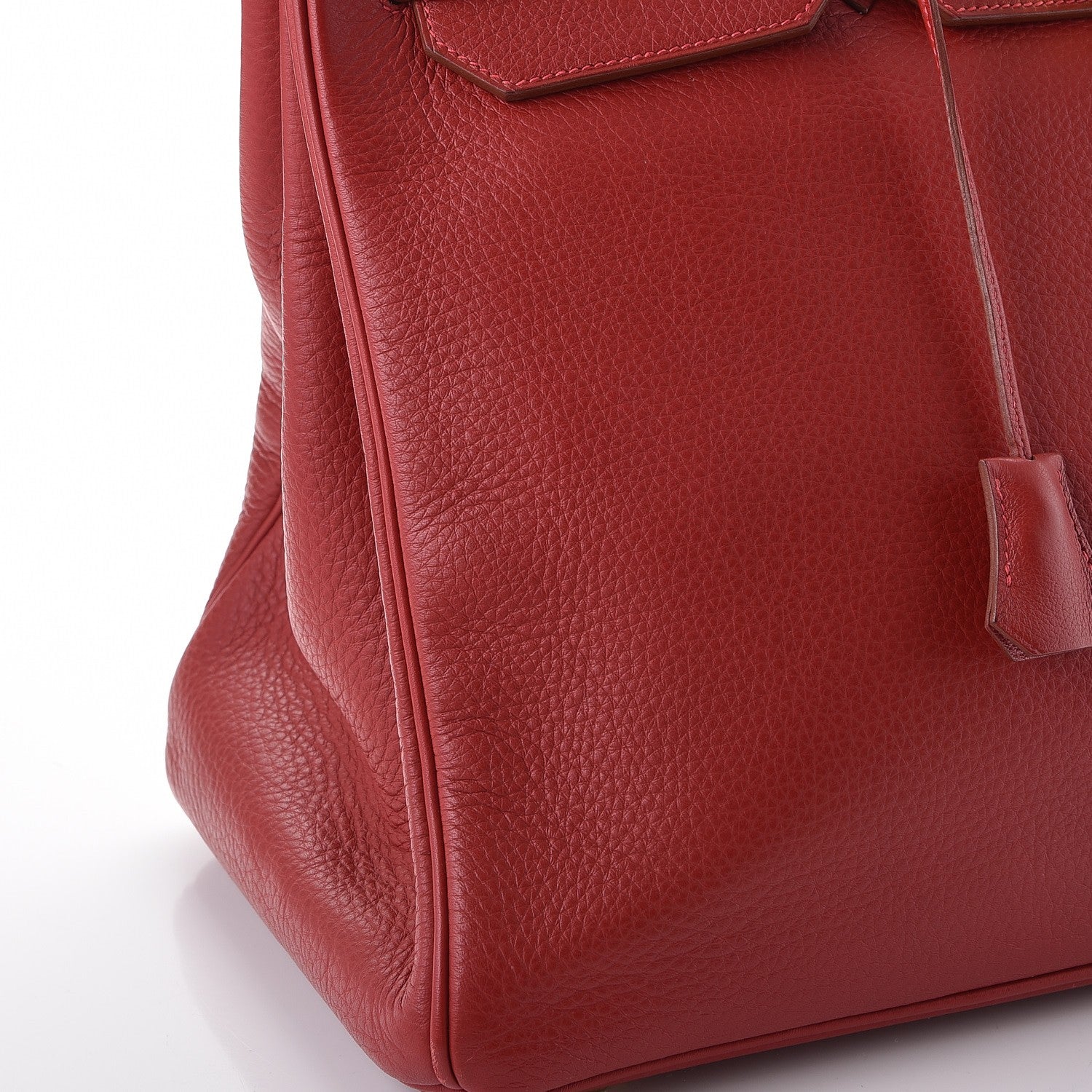 Hermes Taurillon Clemence Birkin 40 Rouge Casaque 39 of 46