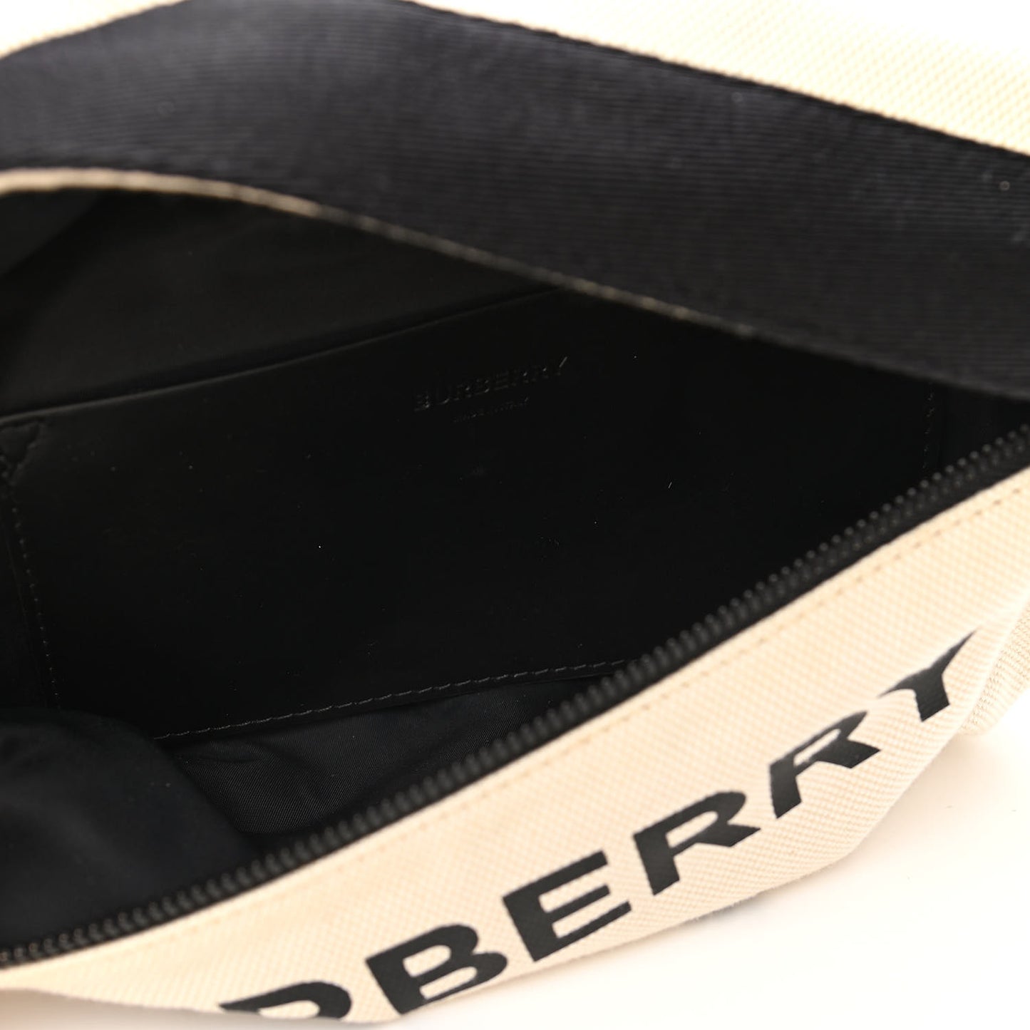 Canvas Horseferry Print Medium Sonny Bum Bag Natural Black