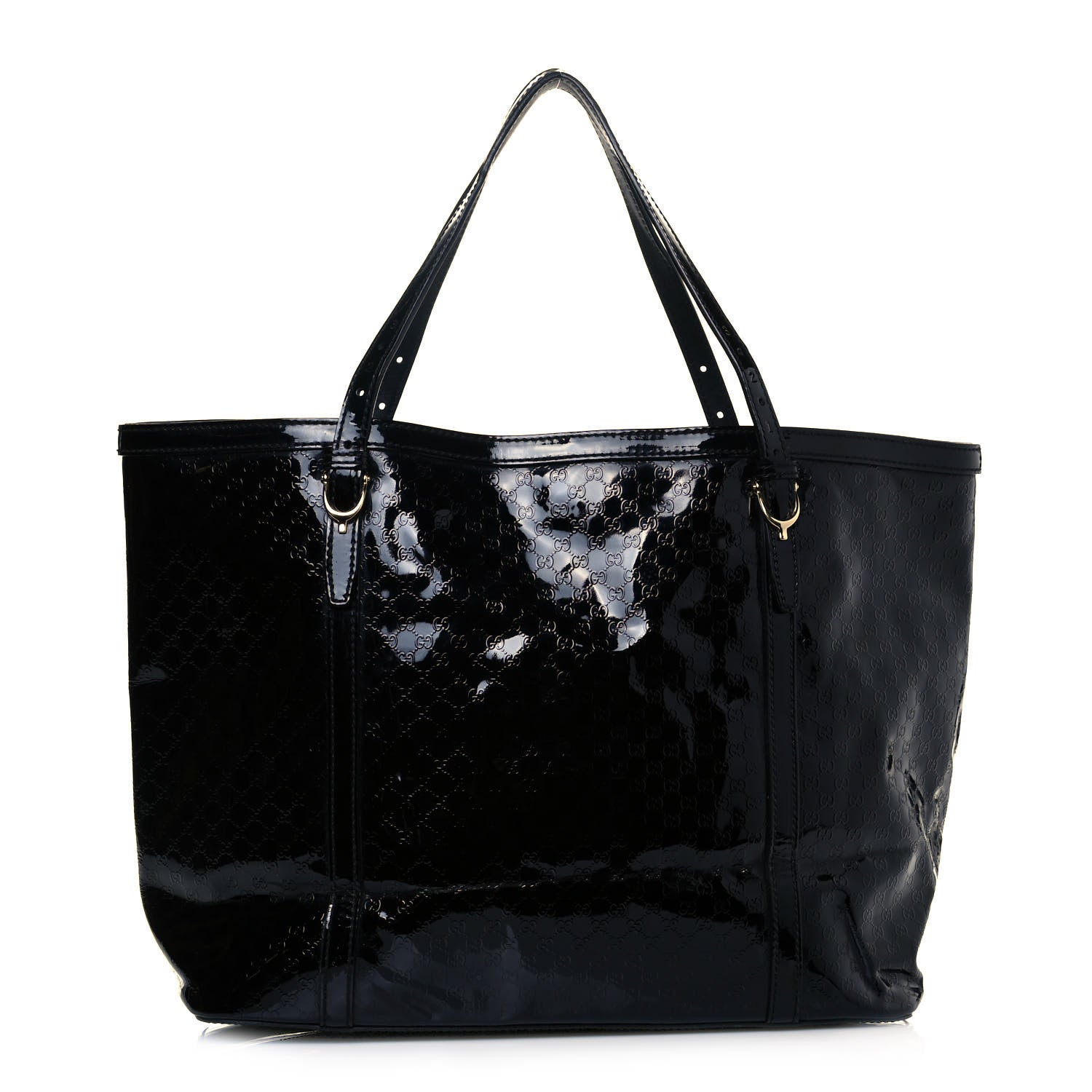 Gucci Patent Microguccissima Medium Nice Tote Black 1 of 9
