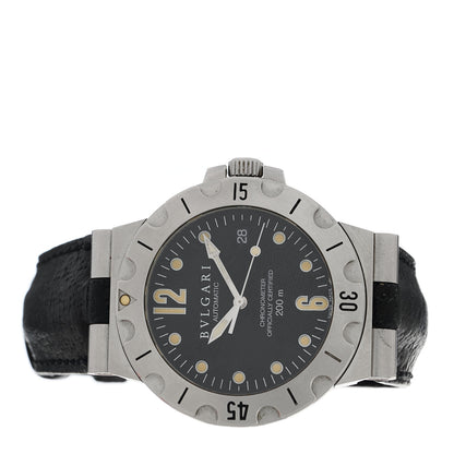 Bulgari Stainless Steel Calfskin 38mm Diagono Scuba Automatic Watch Black 2 of 4