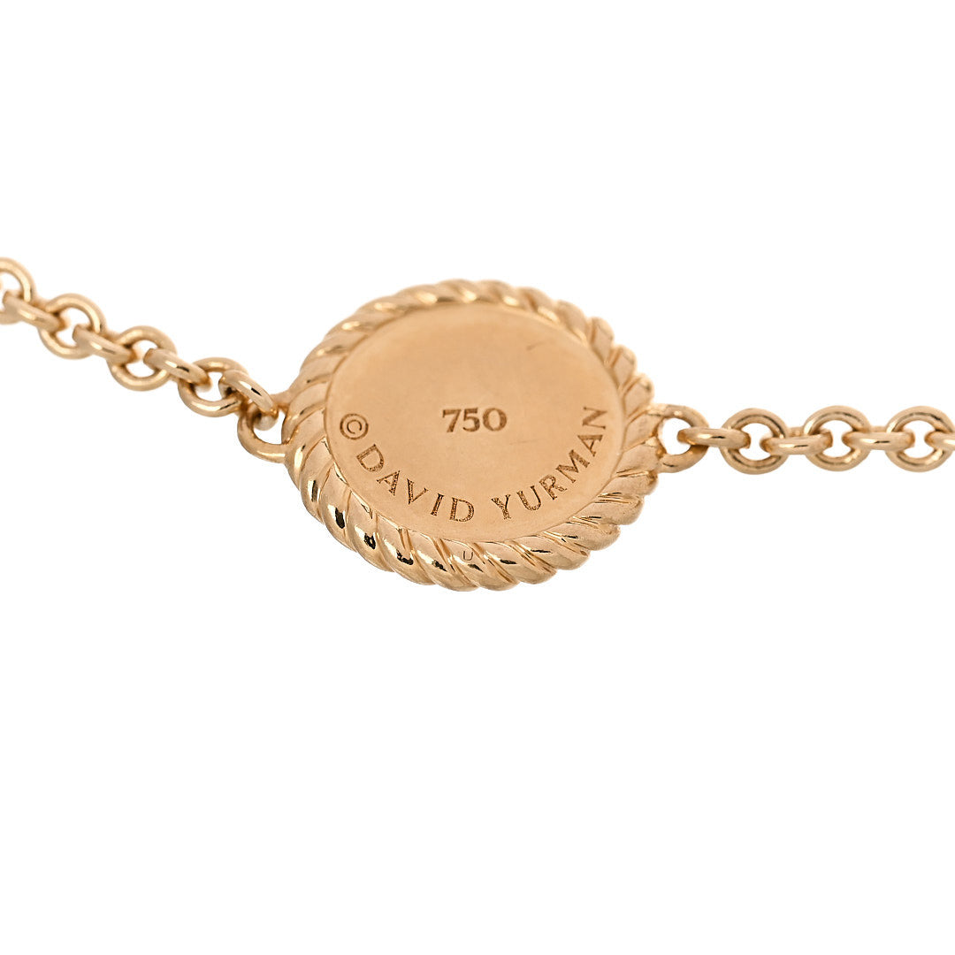 David Yurman 18K Yellow Gold Diamond Blue Sapphire Cable Collectibles Evil Eye Bracelet 4 of 4