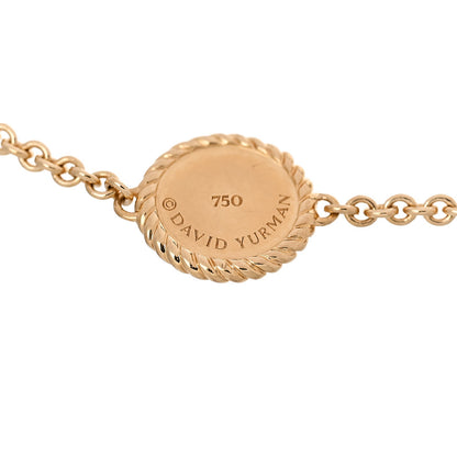 David Yurman 18K Yellow Gold Diamond Blue Sapphire Cable Collectibles Evil Eye Bracelet 4 of 4