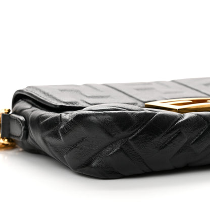 Fendi Nappa FF 1974 Embossed Mini Baguette Black 8 of 9