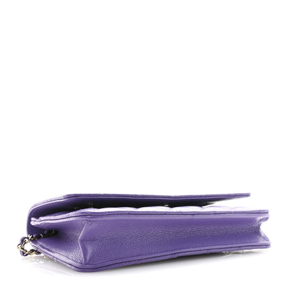 Chanel Caviar Quilted Wallet On Chain WOC Purple 4 of 12