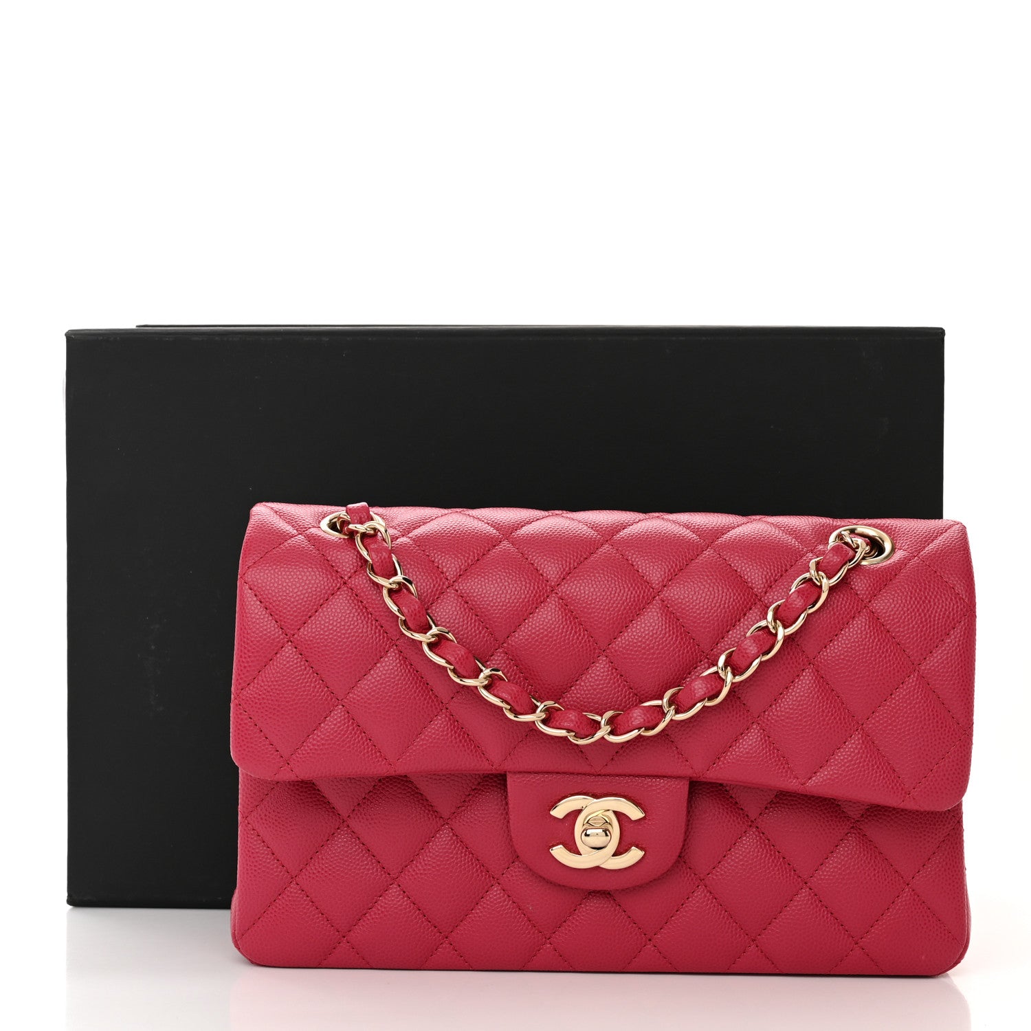 Chanel Caviar Quilted Small Double Flap Fuchsia 12 of 12