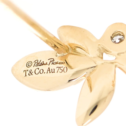 Tiffany 18K Yellow Gold Diamond Paloma Picasso Olive Leaf Earrings 4 of 6