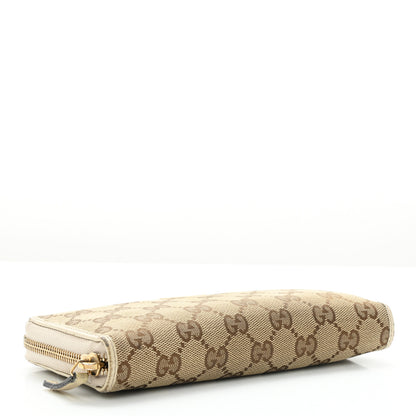 Gucci Monogram Metal Bar Zip Around Wallet Beige Ebony Off White 4 of 12