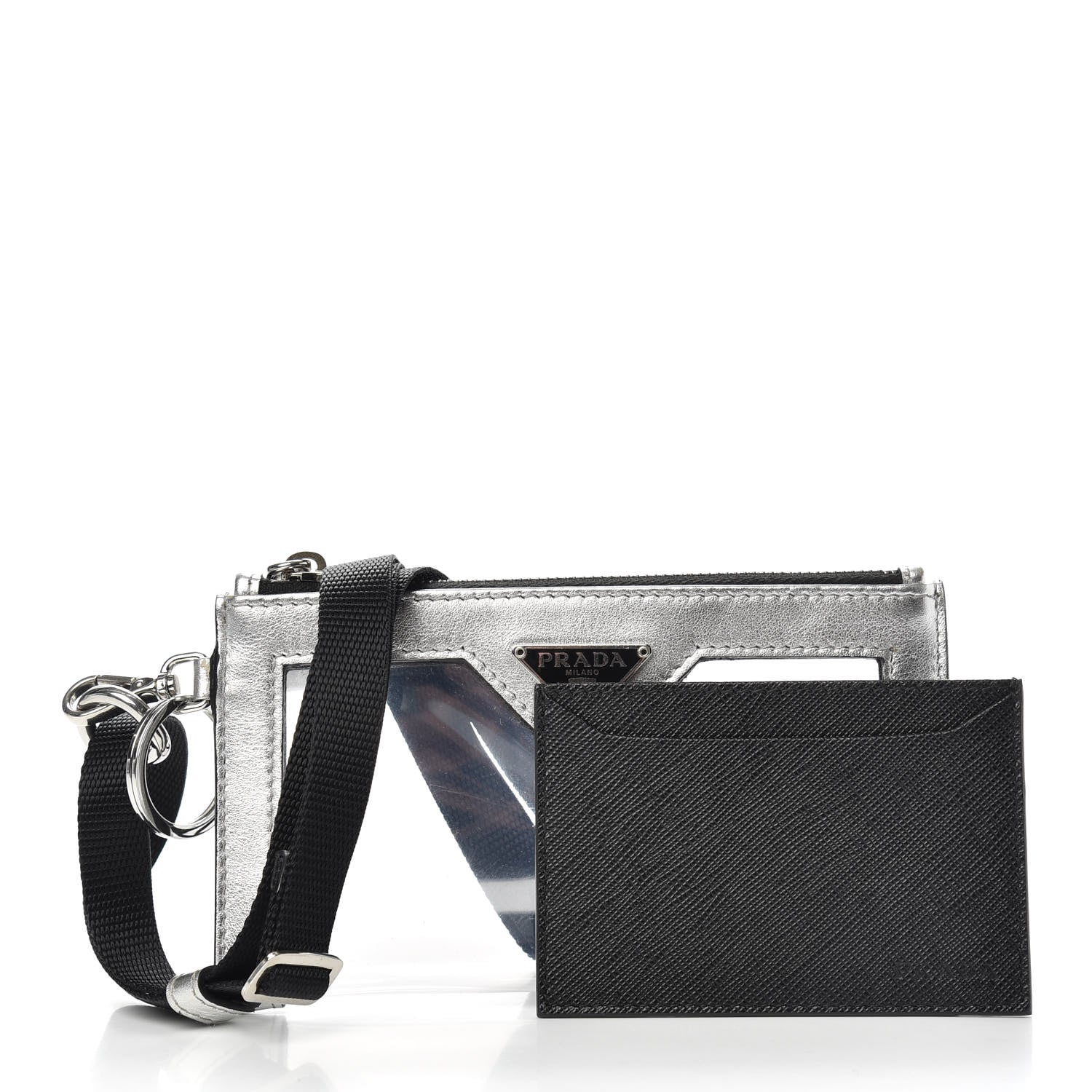 Prada Vernice Plexiglass Card Holder Argento 3 of 8