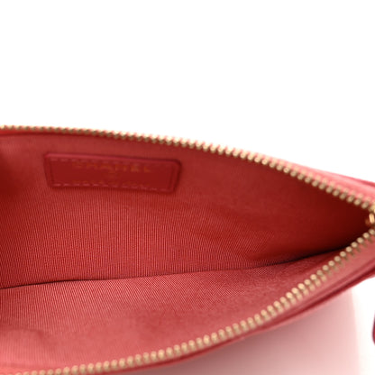 Chanel Iridescent Caviar Quilted Classic Zip Pouch Rose Pink 5 of 7