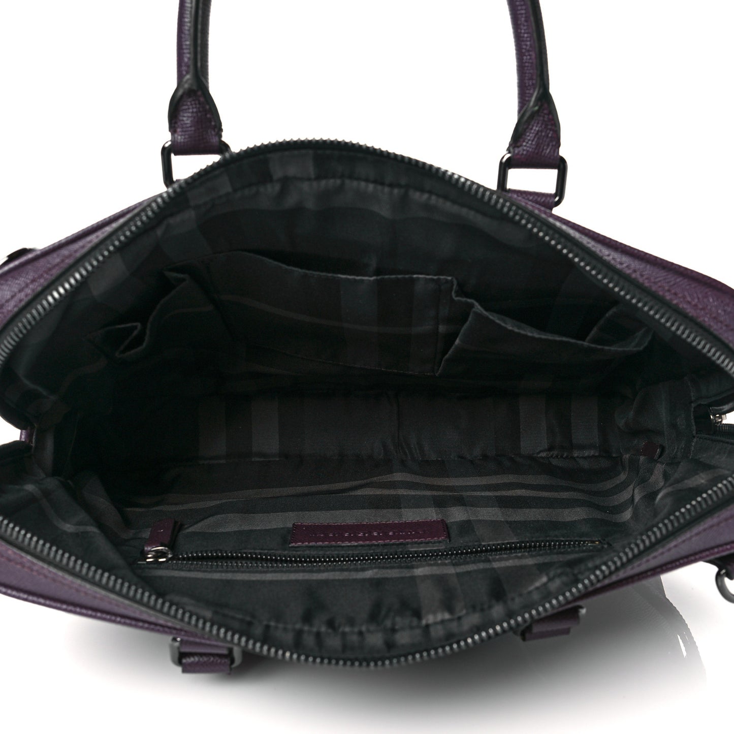 Textured Calfskin Small Newberg Briefcase Burgundy