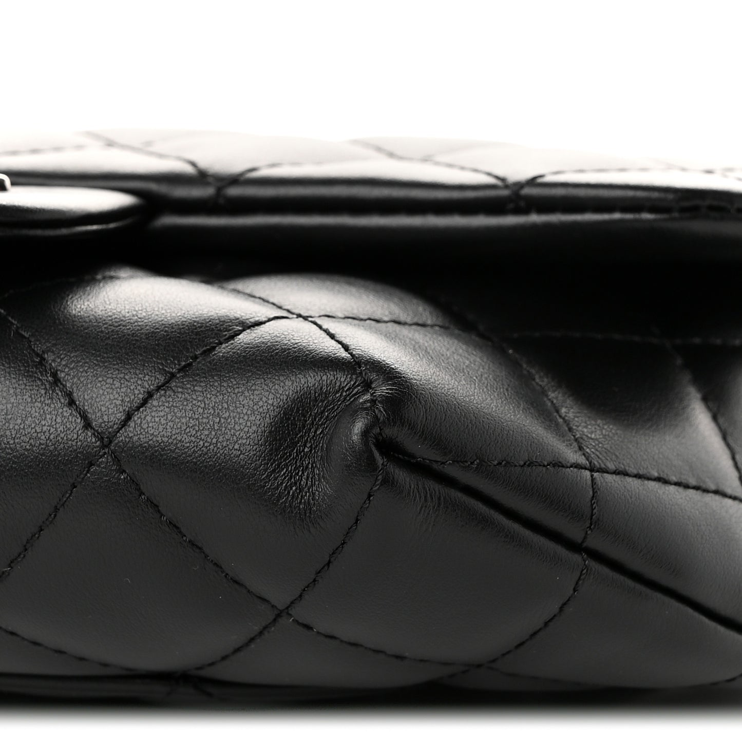 Calfskin Quilted CC Uniform Flap Belt Bag Black