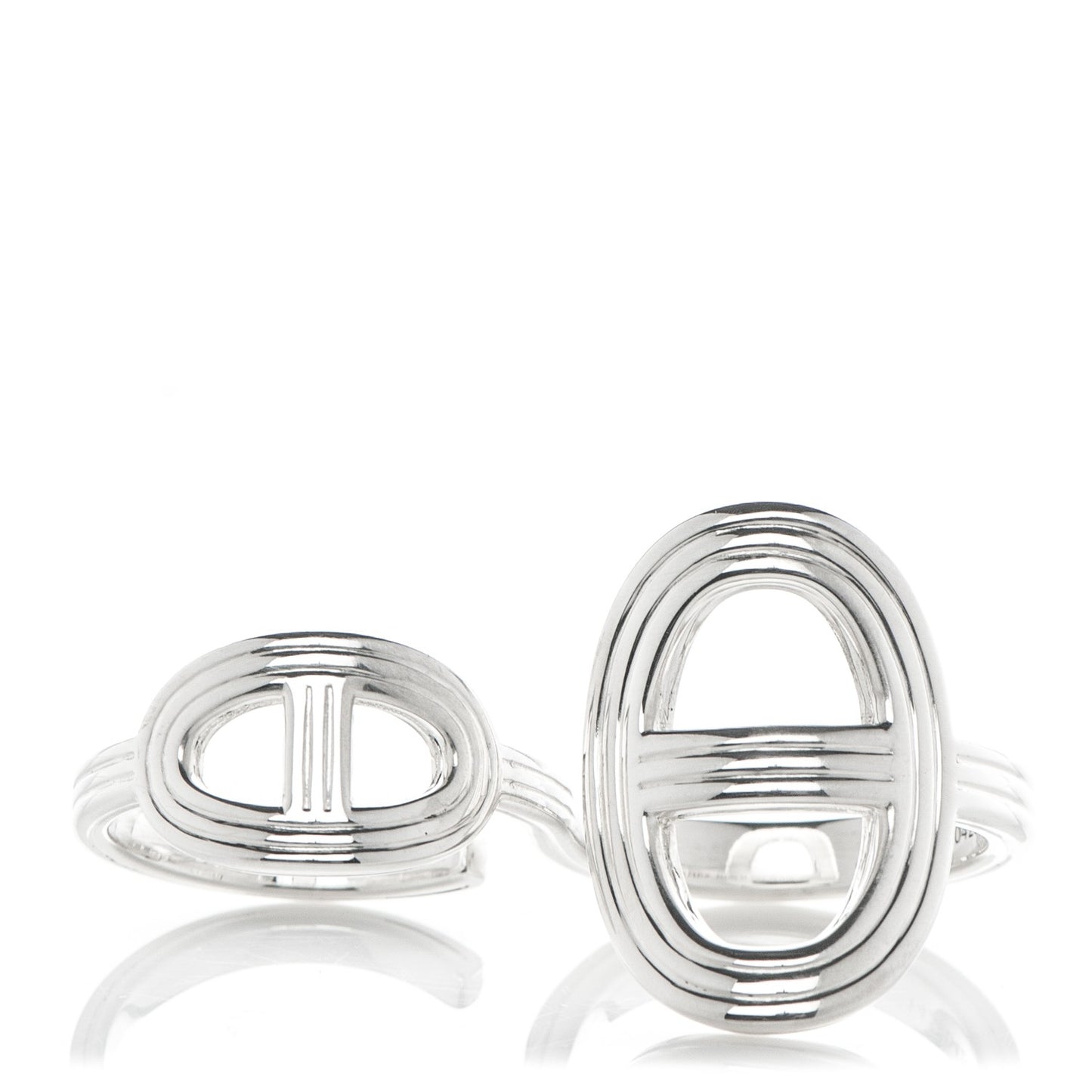 Sterling Silver Double Chaine d'Ancre 24 TGM Ring 54