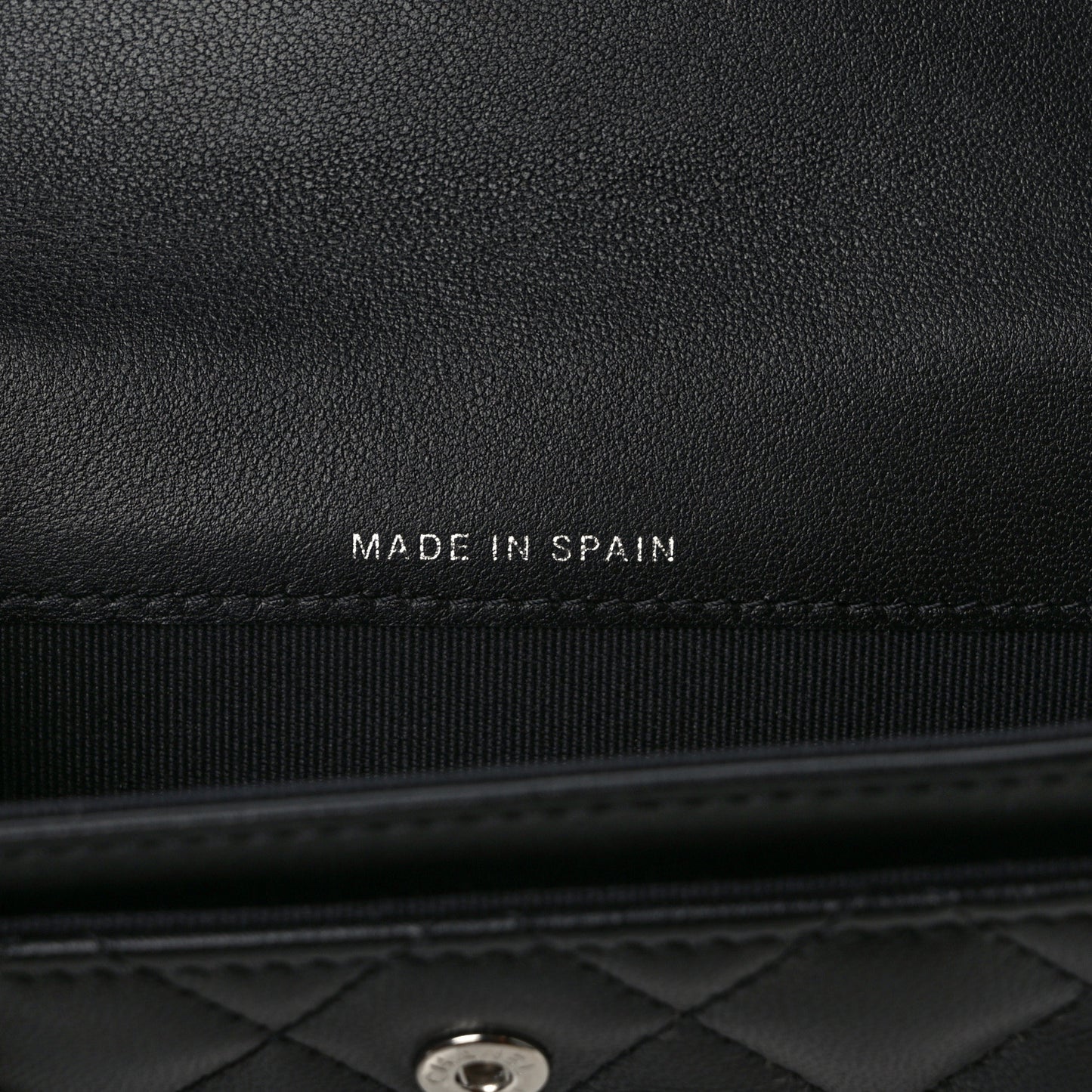 Lambskin Quilted Flap Crystal Star Card Holder Wallet Black