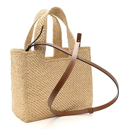 Loewe X PAULA'S IBIZA Raffia Font Tote Natural Tan 3 of 9