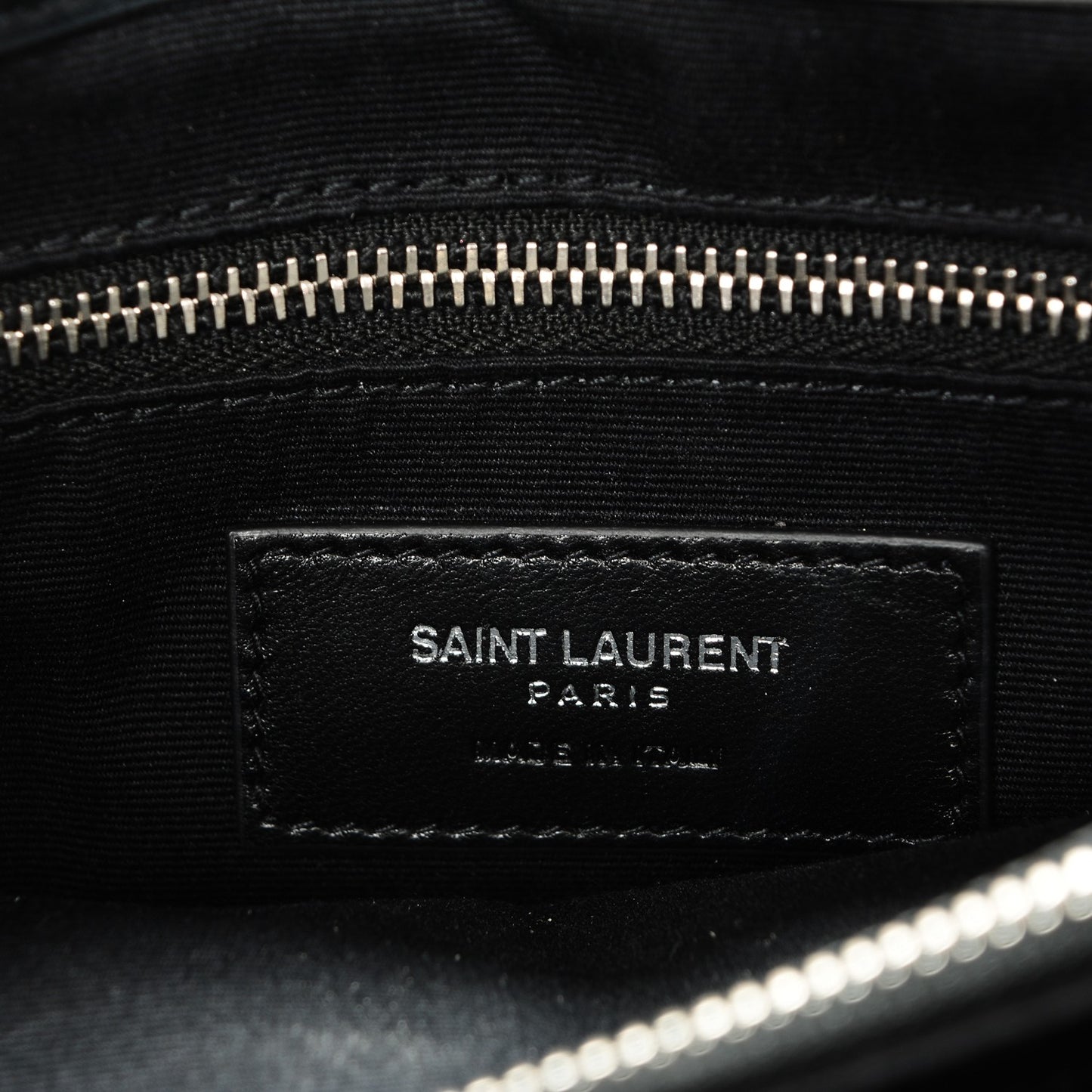Calfskin Y Quilted Monogram Medium Loulou Chain Satchel Black
