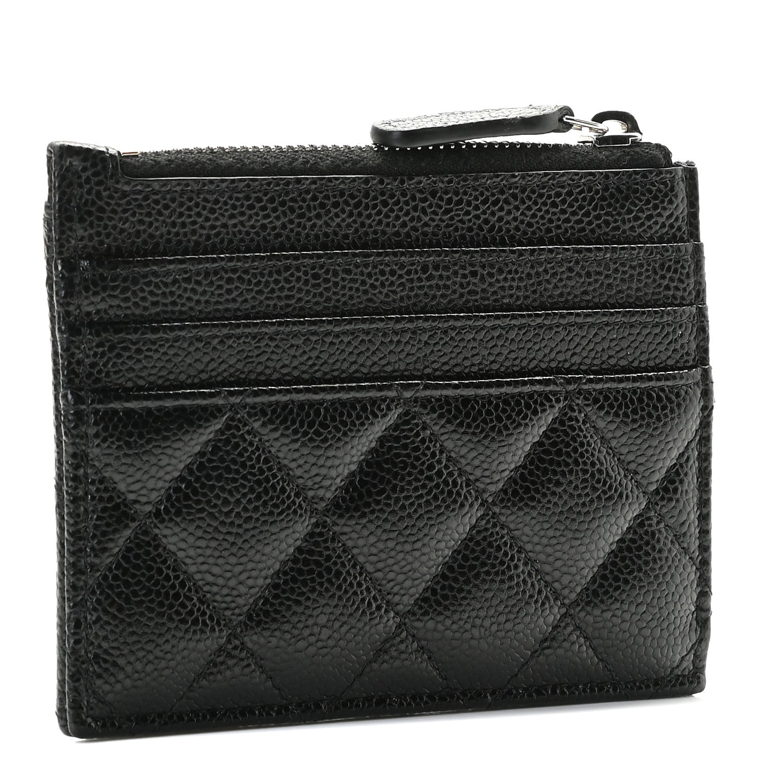 Chanel Caviar Quilted CC Zip Card Holder Black 6 of 22