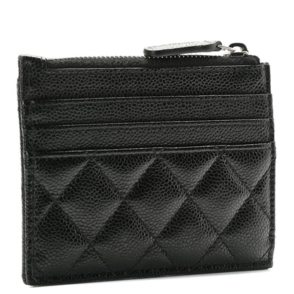 Chanel Caviar Quilted CC Zip Card Holder Black 6 of 22