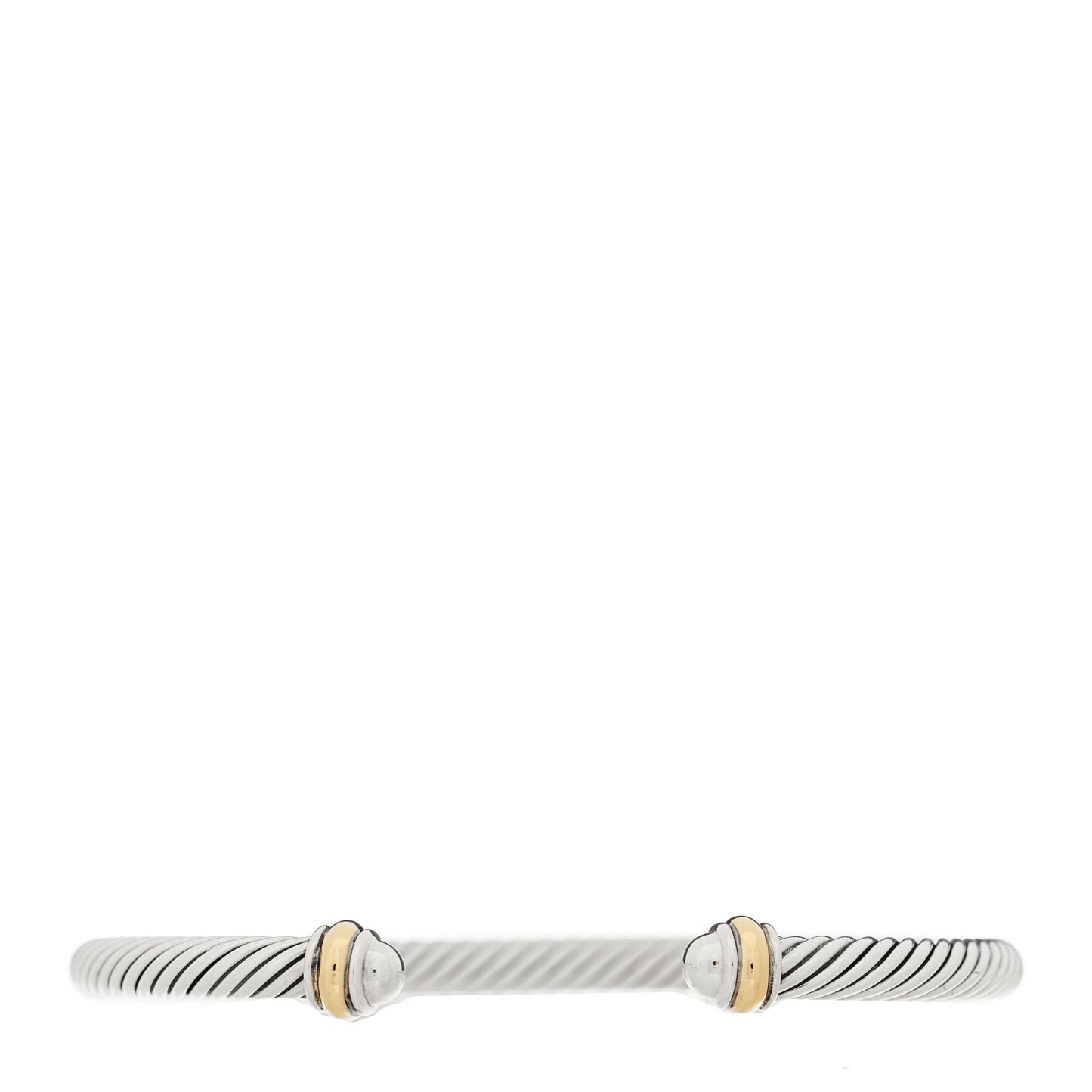 Sterling Silver 18K Yellow Gold 4mm Cable Classics Bracelet